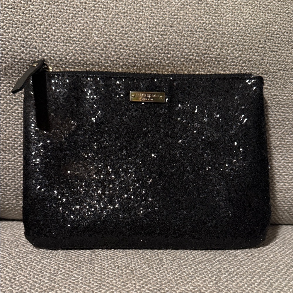Kate Spade Storybook Glittering Black Cosmetic Bag